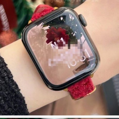 腕時計ベルト 革 花柄型押し おしゃれな交換用バンド