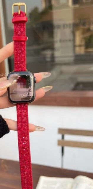 腕時計ベルト 革 花柄型押し おしゃれな交換用バンド