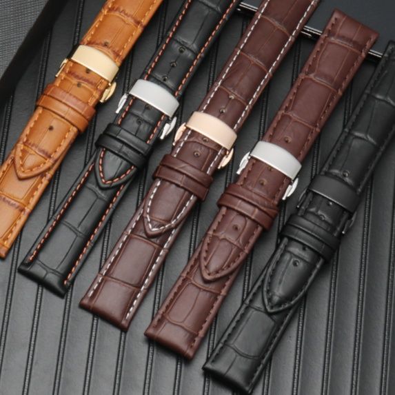腕時計ベルト 高級本革クロコダイル型押し腕時計ベルト