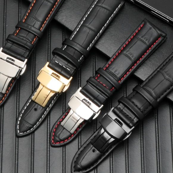 腕時計ベルト 高級本革クロコダイル型押し腕時計ベルト