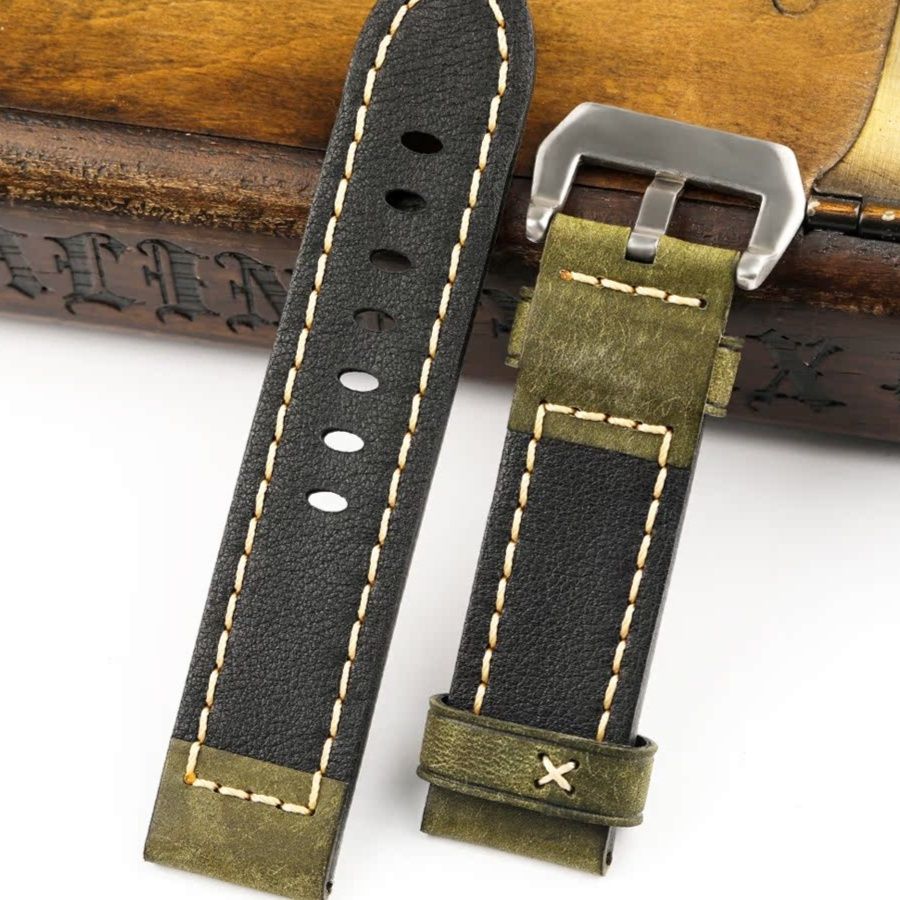 腕時計ベルト 手縫いステッチ本革腕時計替えベルト