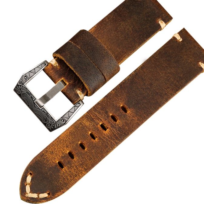 腕時計ベルト 手縫い本革ヴィンテージ風腕時計ベルト