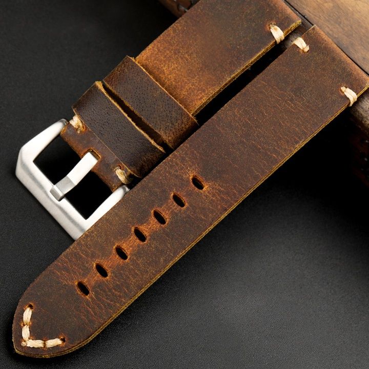 腕時計ベルト 手縫い本革ヴィンテージ風腕時計ベルト