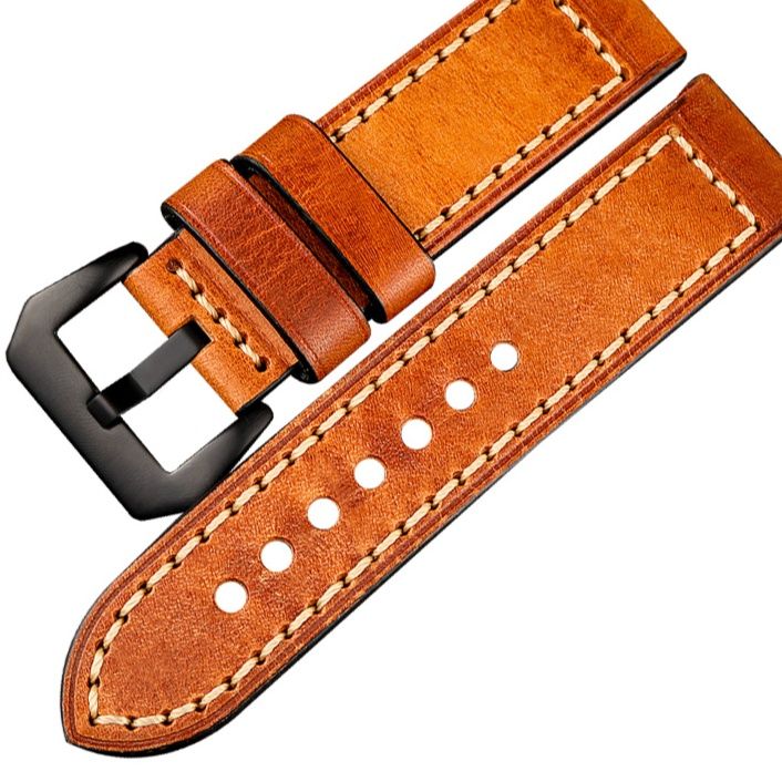 腕時計ベルト 手工縫製本革腕時計ベルト厚手仕様