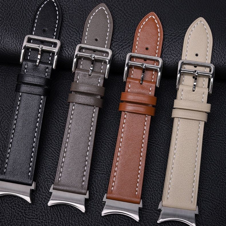 腕時計ベルト 頭層牛革弧形接口腕時計ベルト
