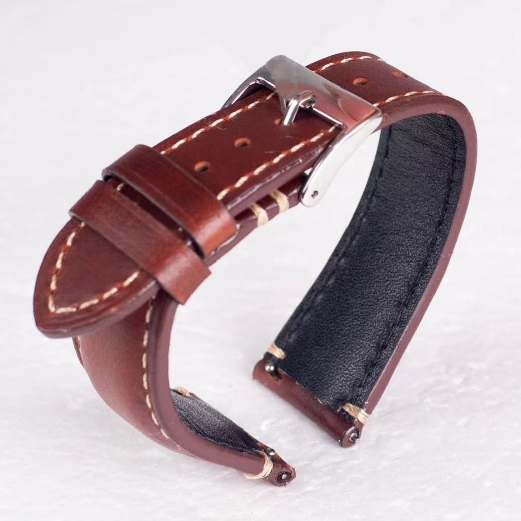 本革手縫いステッチ仕上げ腕時計ベルト