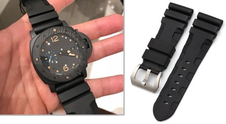 腕時計ベルト パネライ対応ラバーベルト シリコン製