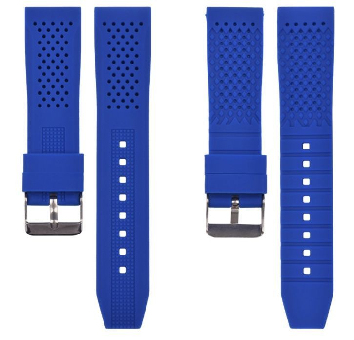 腕時計ベルト 両面デザイン通気孔付きスポーツ仕様ラバーベルト