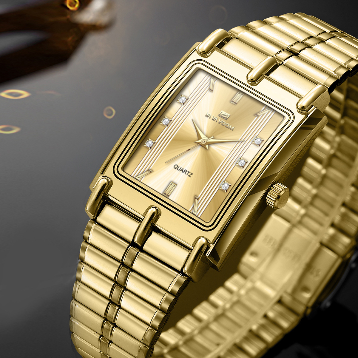 腕時計ベルト 二色配色コンビ伸縮式メタルバンド