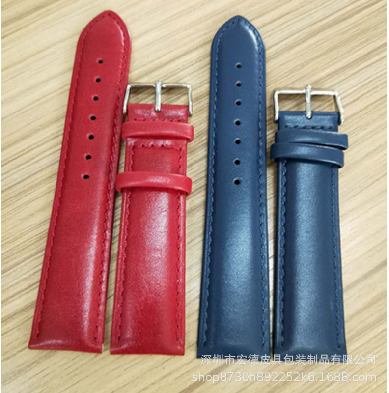 腕時計ベルト革 本革製ステッチ入り交換用腕時計ベルト