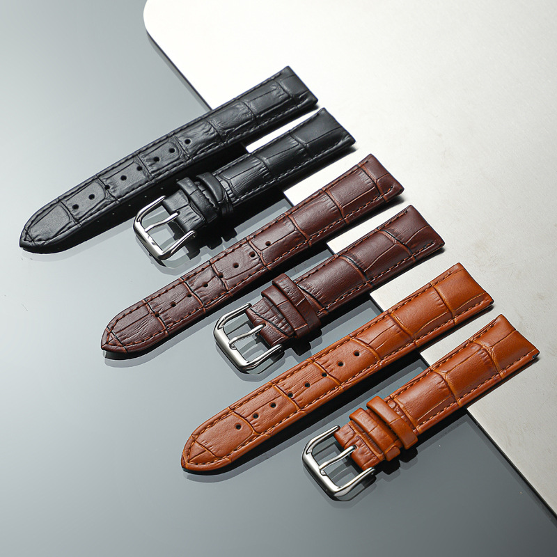 型押しクロコダイル調本革腕時計ベルト