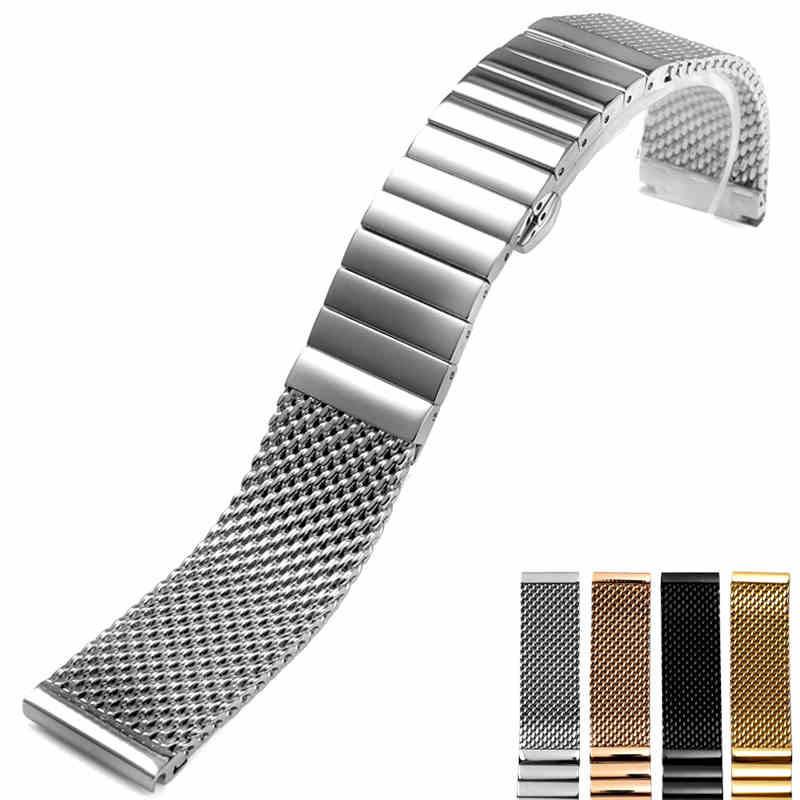 腕時計ベルト メタル メッシュ編み金属製交換用ベルト