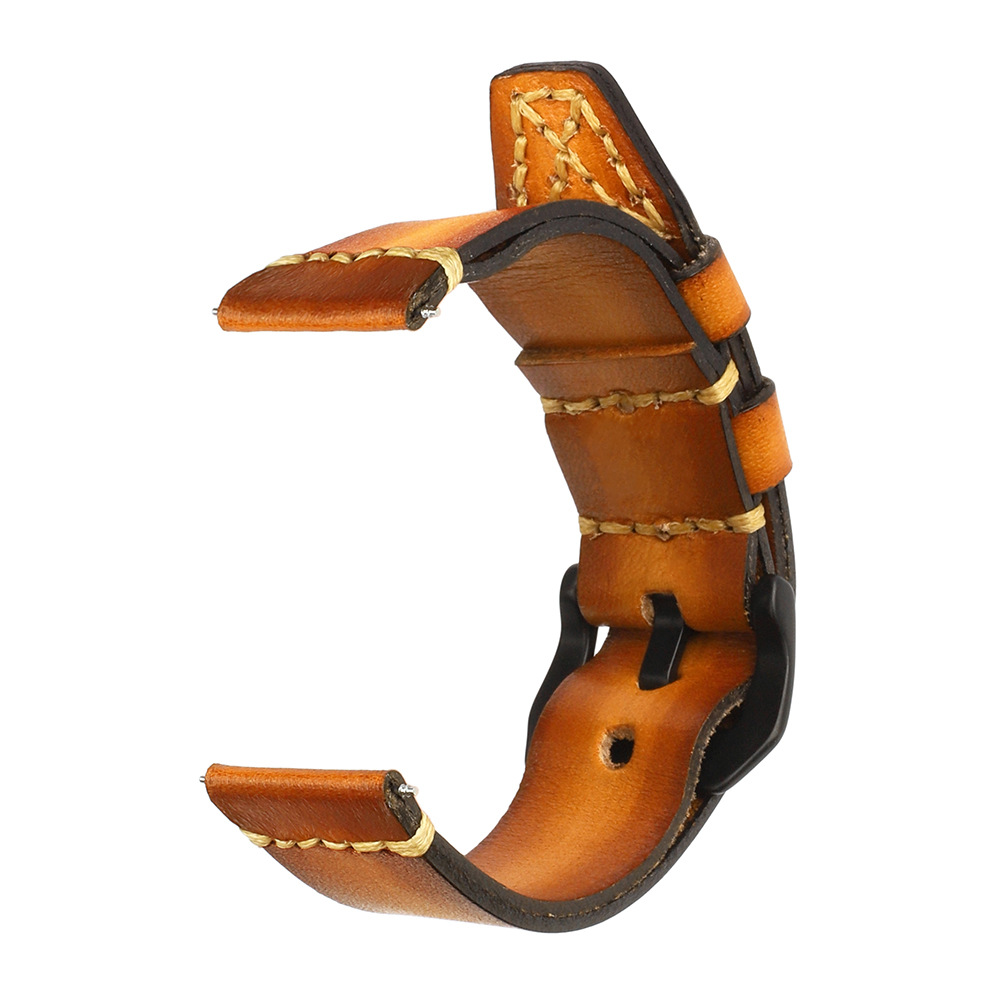 手縫いステッチ装飾本革腕時計ベルト