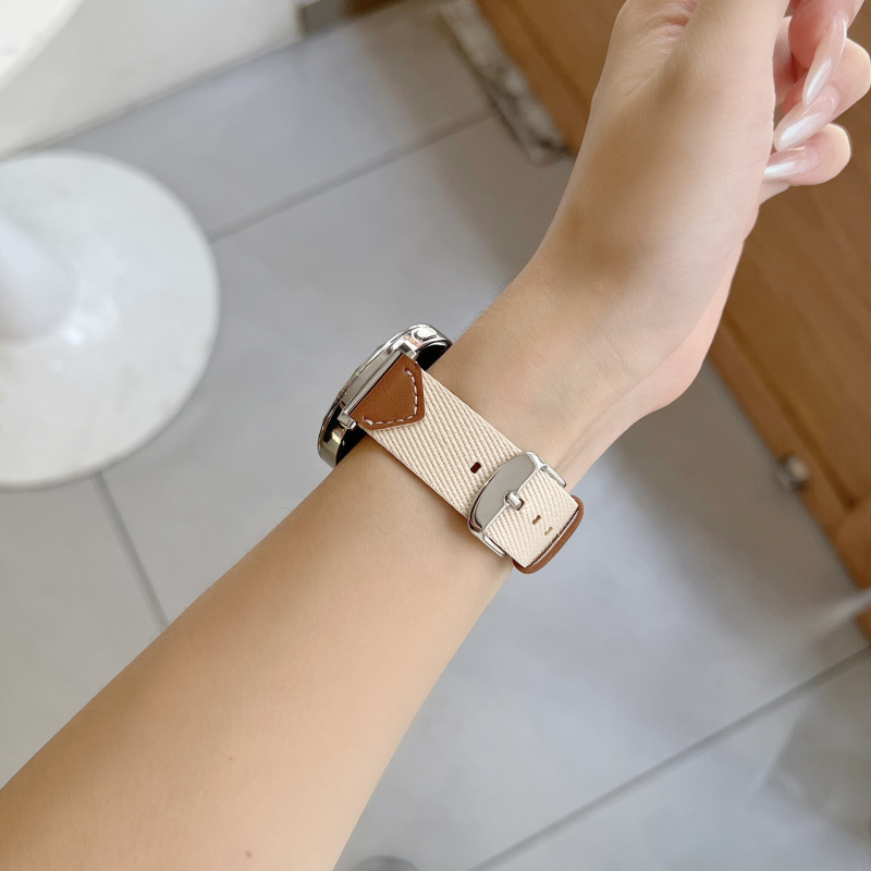 レザーコンビナイロン編み込み腕時計ベルト 