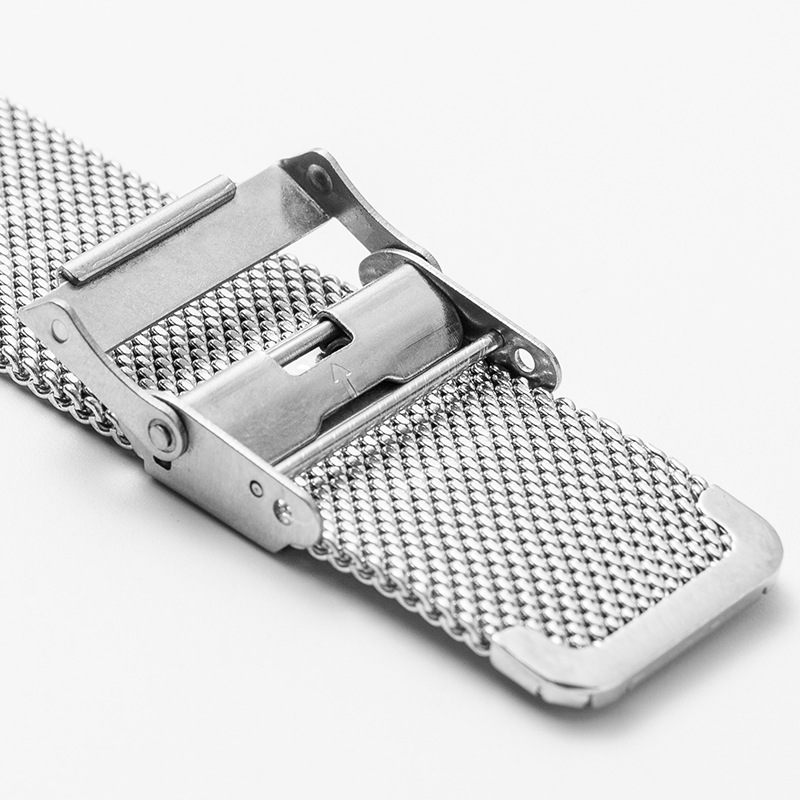腕時計ベルト 四面研磨メッシュ編み込み式金属留め具付きベルト