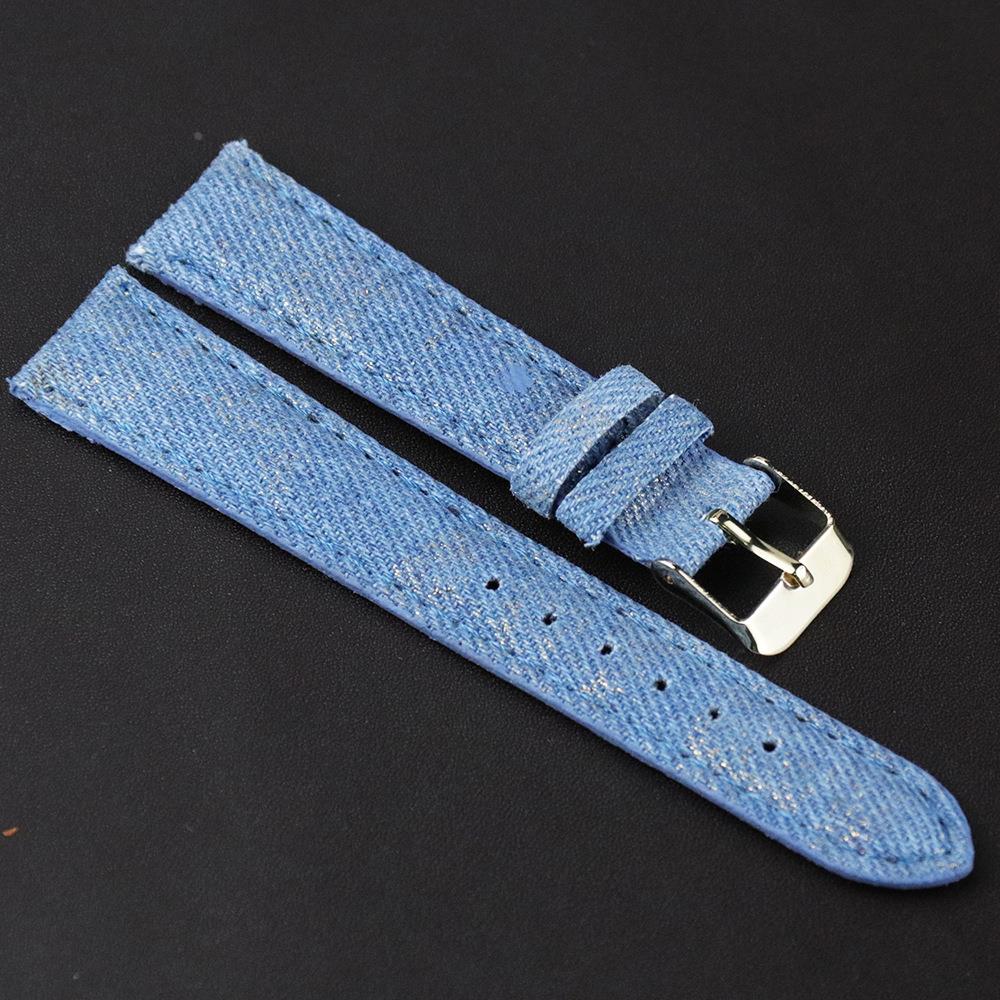 腕時計ベルト デニム風織り目ナイロンベルト
