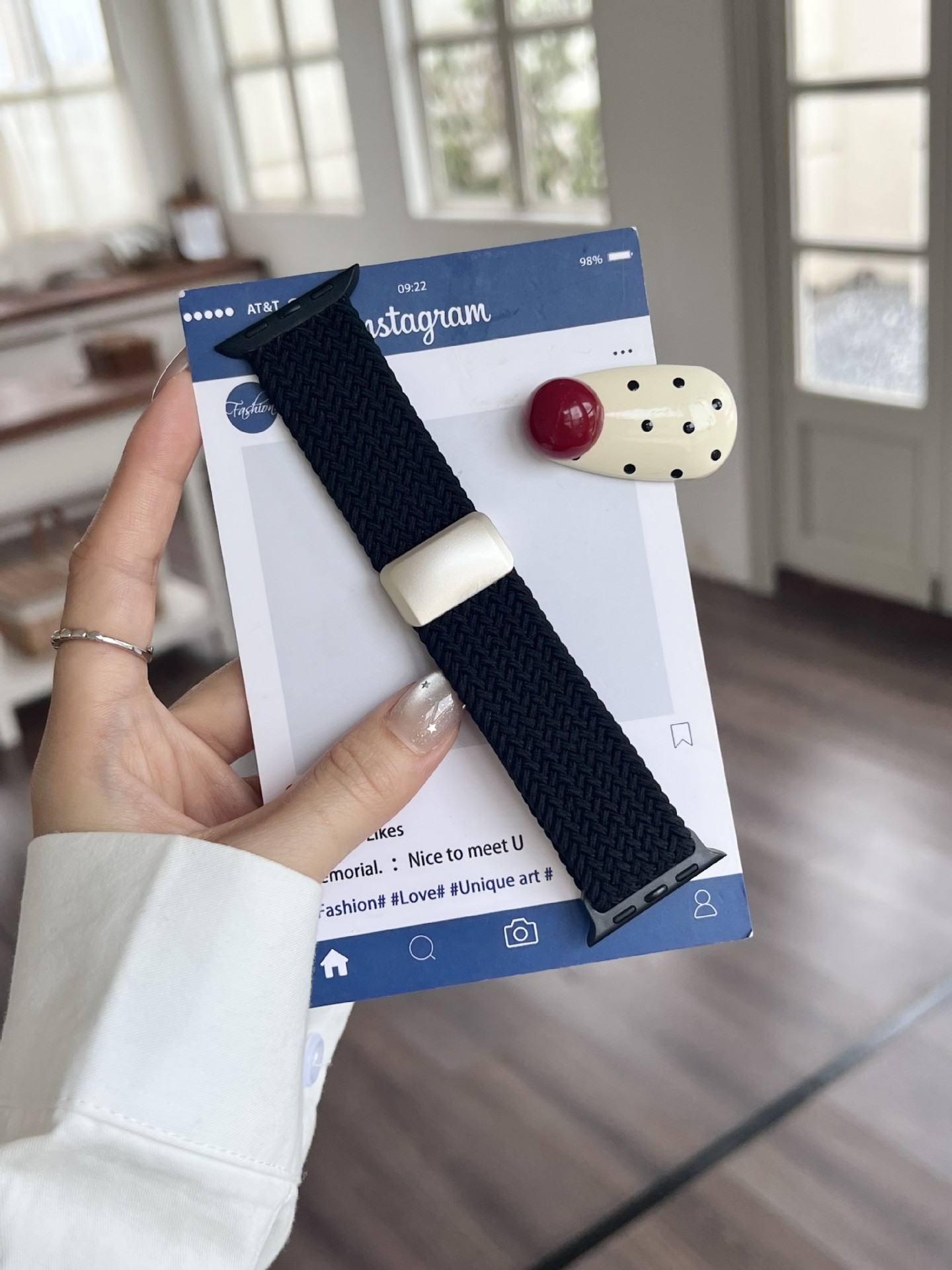 腕時計ベルト 編み込みデザインナイロンベルト