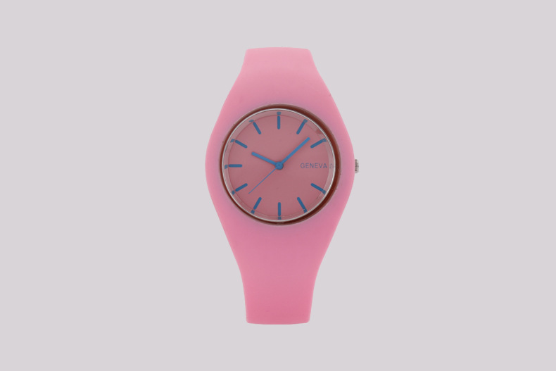 腕時計ベルト 一体型ラバーベルト シンプル文字盤腕時計