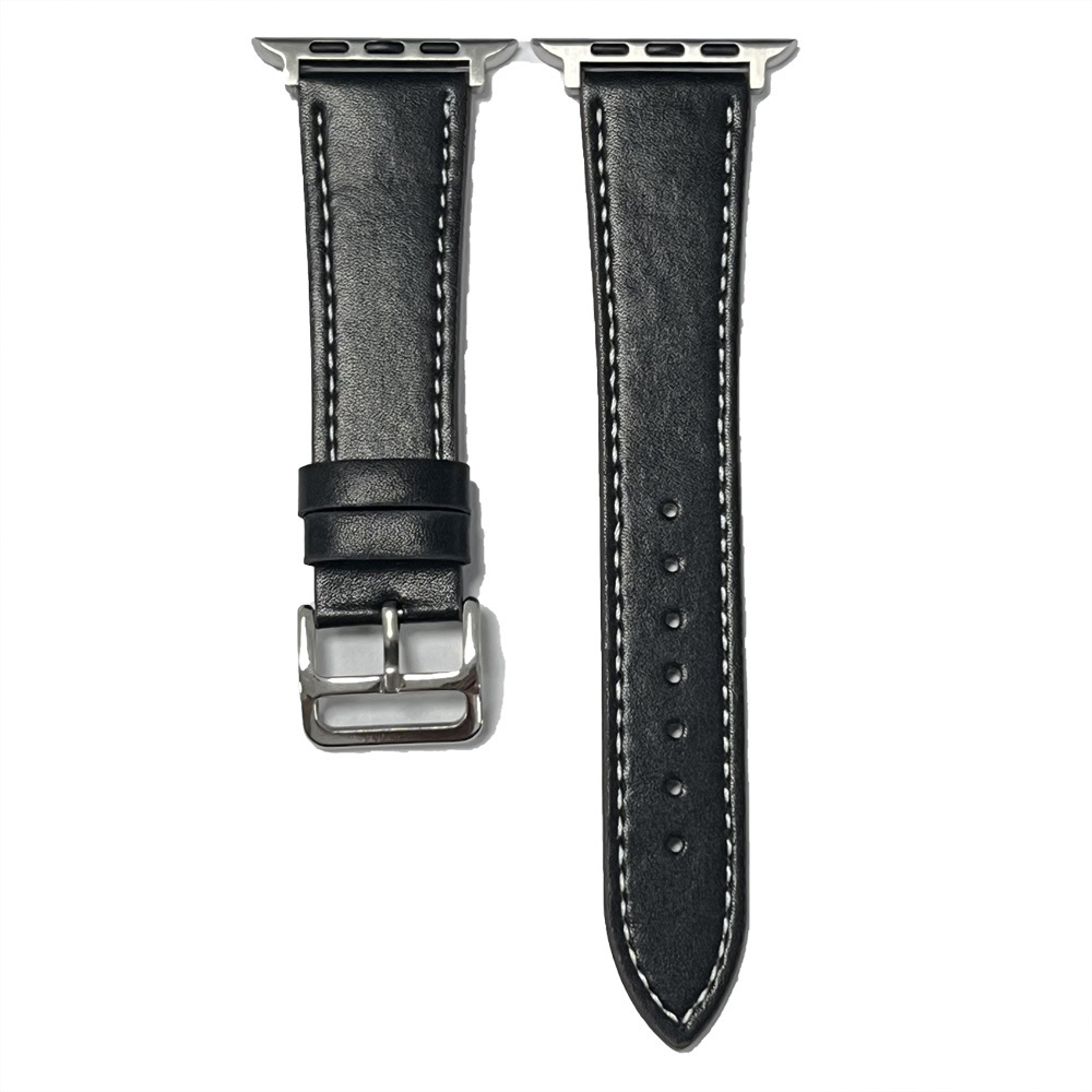 腕時計ベルト 本革製ステッチ入り腕時計交換用ベルト