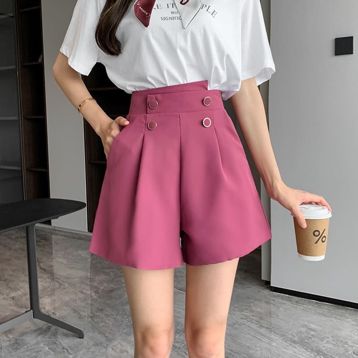 骨格ウェーブ服アシンメトリショートパンツ