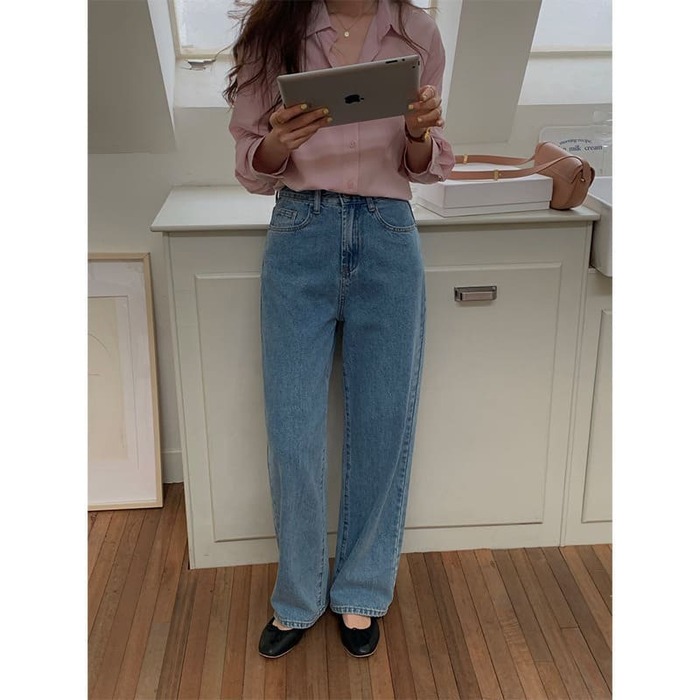 骨格ウェーブ服ハイウエストジーンズ