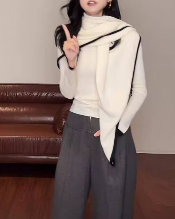 骨格ウェーブニット＆ショール
