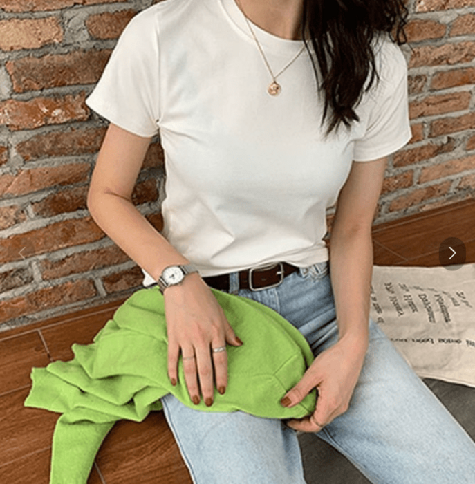骨格ウェーブ服カラーTシャツトップス