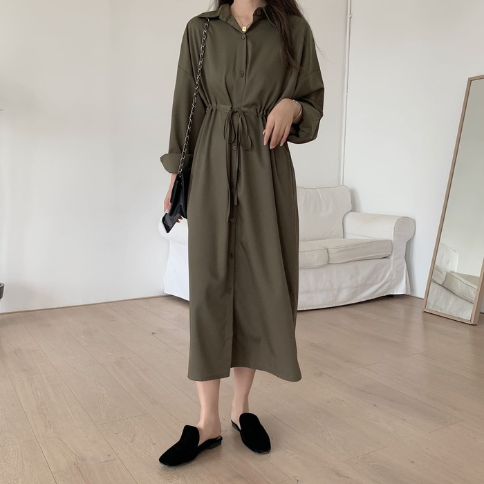 骨格ウェーブ服 シャツワンピース
