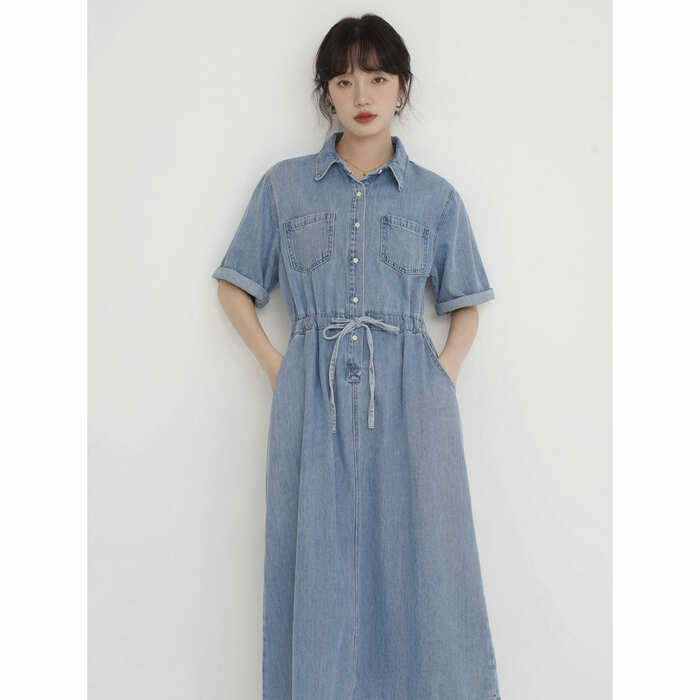 骨格ウェーブデニムワンピース