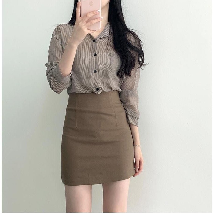 骨格ウェーブ服ハイウエストタイトスカート