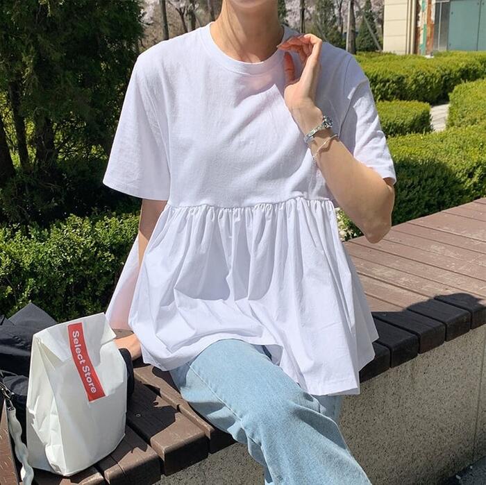 骨格ウェーブへプラムデザインTシャツ