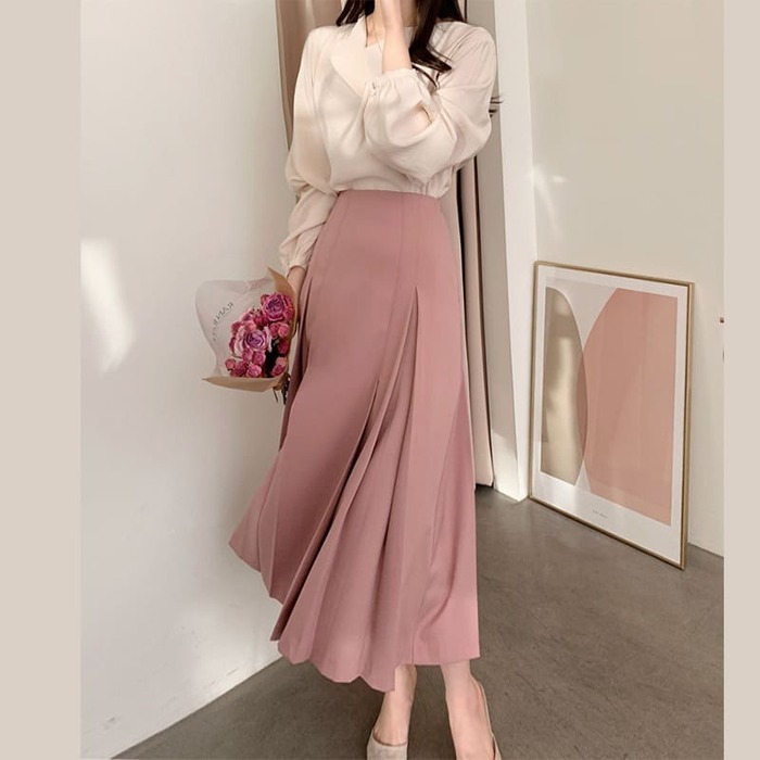 骨格ウェーブ服ハイウエストAラインスカート