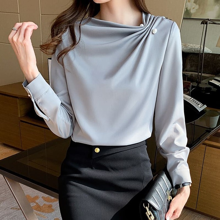 骨格ウェーブ服サイドタックトップス