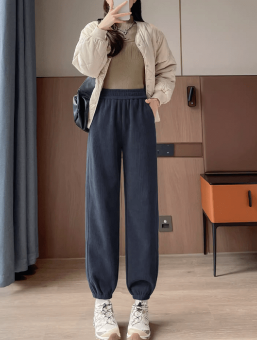 骨格ウェーブシェニールスウェットパンツ【ノーマル】【裏起毛】