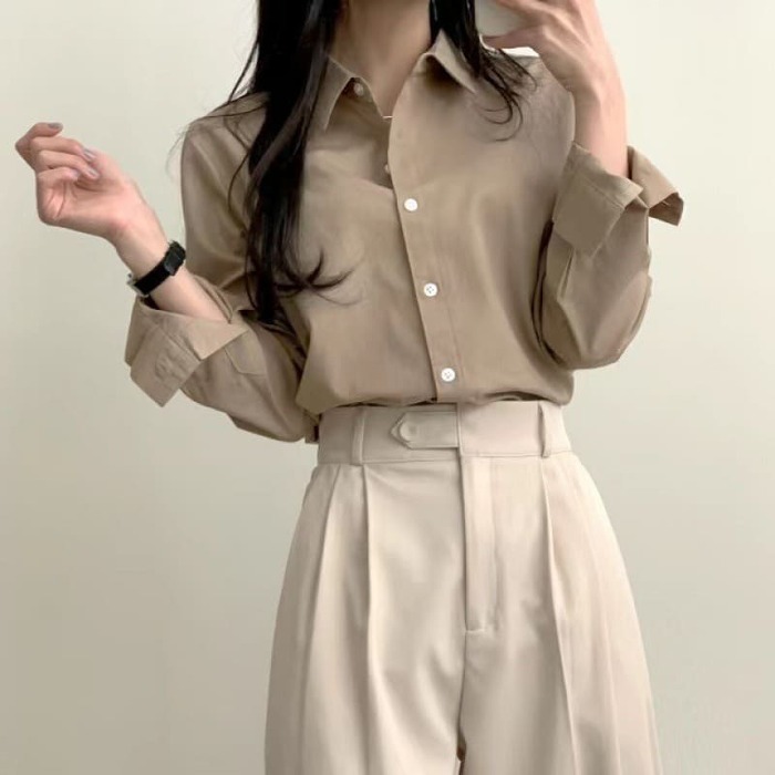 骨格ウェーブ服シャツカラーブラウストップス