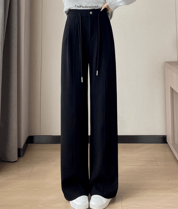 骨格ウェーブワイドレッグパンツ