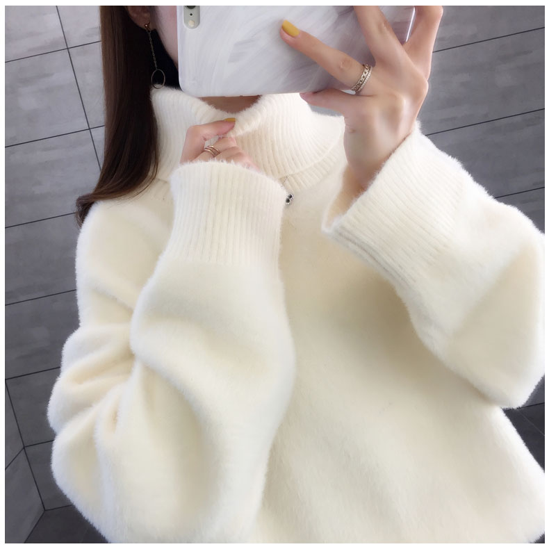 ふわもこ高襟ニットゆったりセーター✨