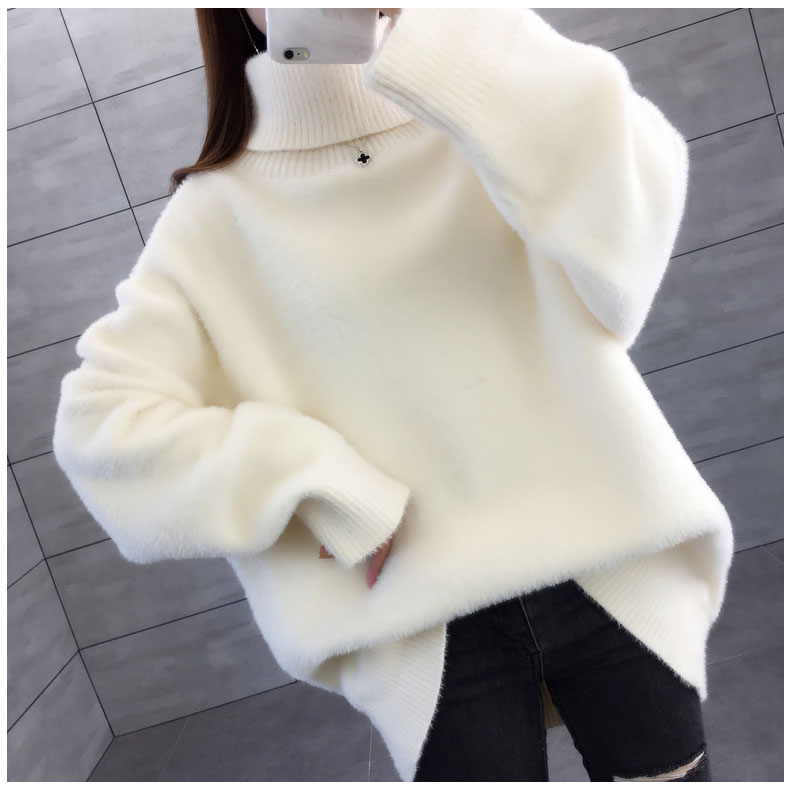 ふわもこ高襟ニットゆったりセーター✨