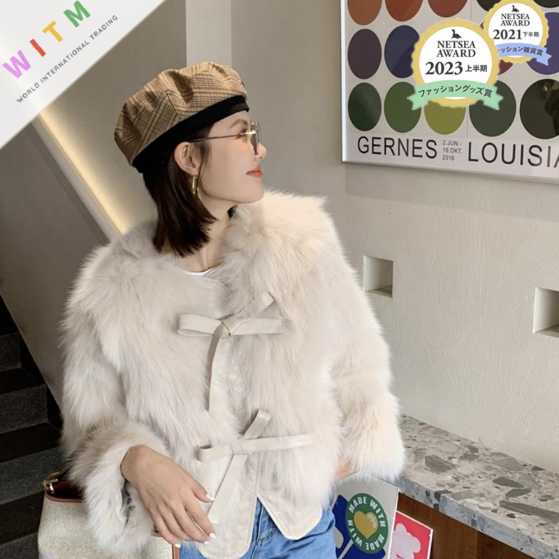 白コーデ 秋冬新作 ホワイト エコファーコート ふわふわ防寒アウター