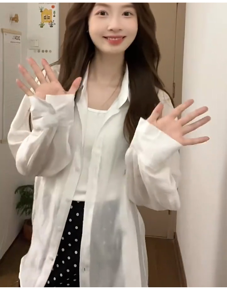 白コーデ ゆったりシルエット長袖オーバーシャツ