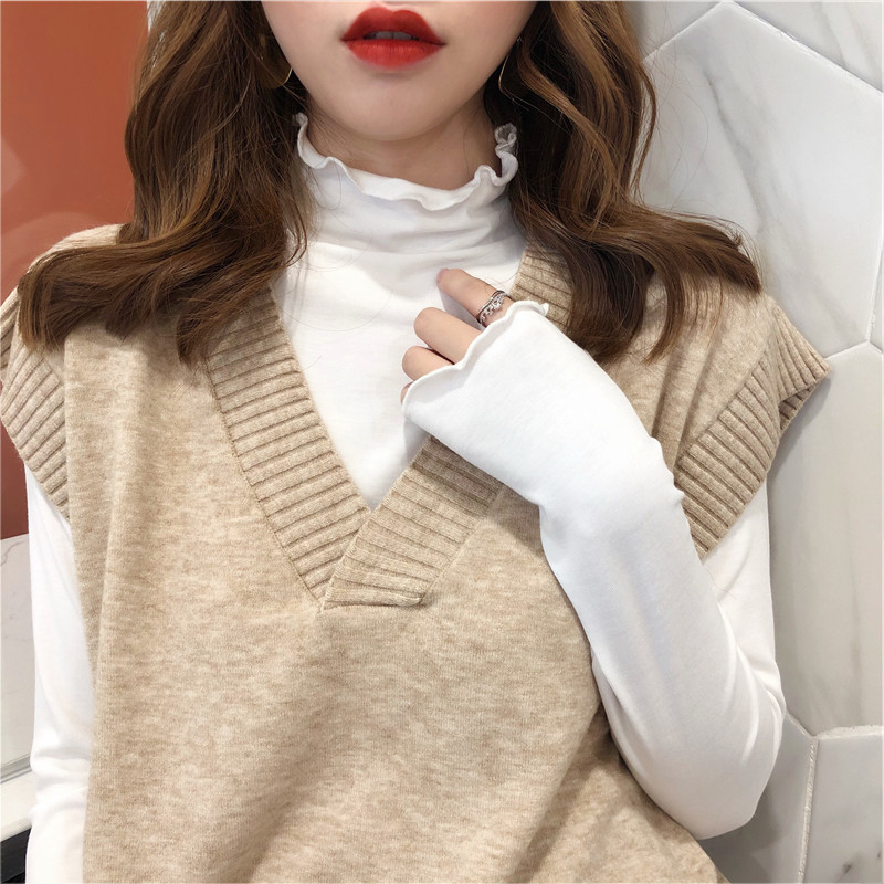 インナー白コーデとして抜群!フリル襟長袖インナーシャツ👔