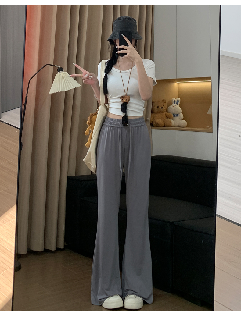 レディースワイドパンツ なめらかドレープストレートワイド