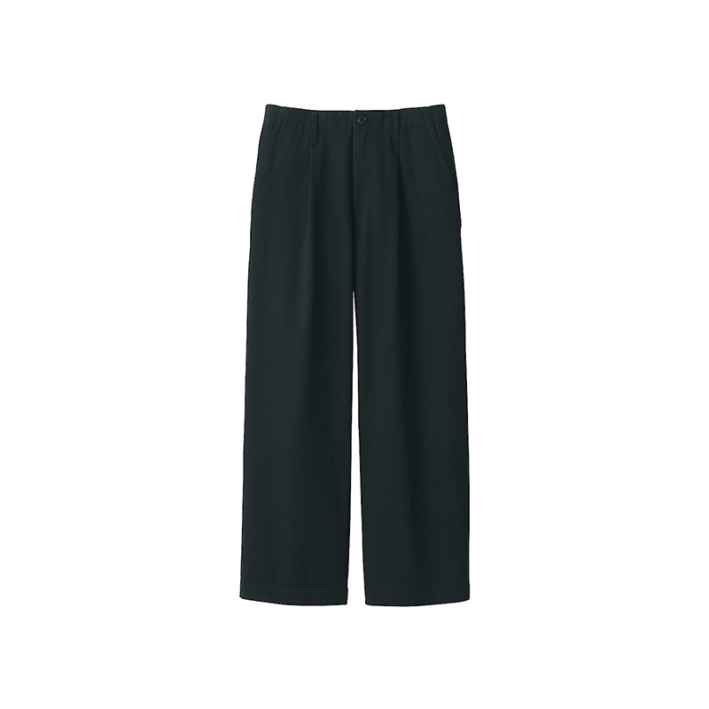 レディースワイドパンツ シンプル タック入り ワイドパンツ