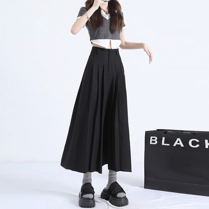 レディースワイドパンツ 上質タック入りフレアワイドパンツ
