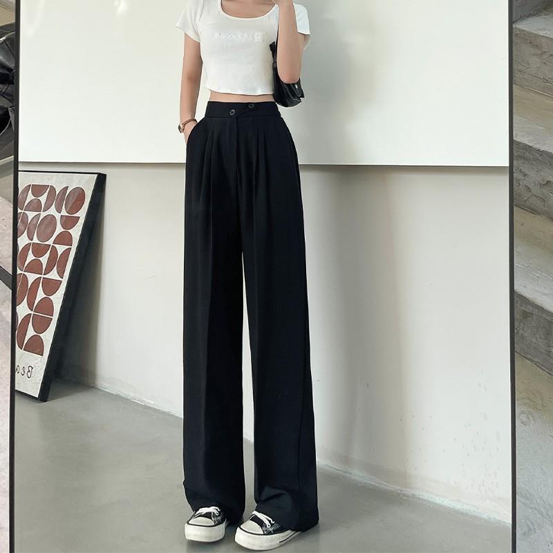 レディースワイドパンツ ハイウエストタックワイドパンツ