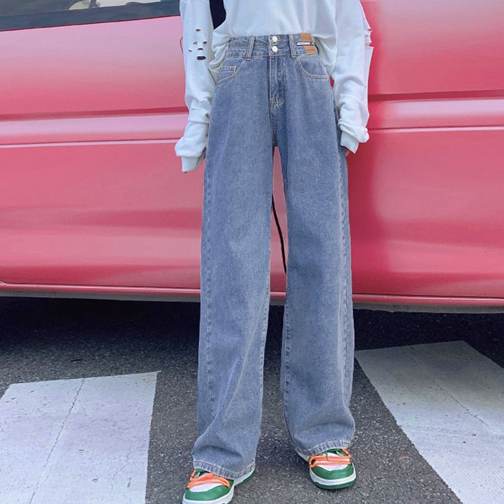 レディースワイドパンツ ハイウエストデニムワイドパンツ 美脚シルエット
