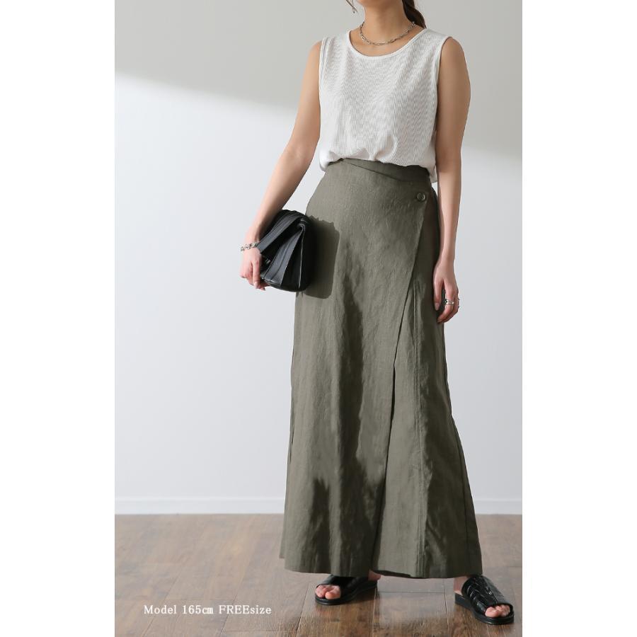 レディースワイドパンツ 夏新作 麻風ワイドパンツ ロング丈 体型カバー 通勤対応 レディース
