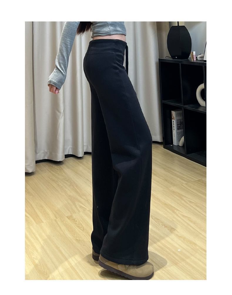 レディースワイドパンツ なめらか落ち感ストレートワイドパンツ