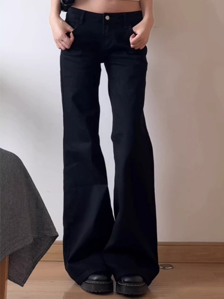 レディースワイドパンツ 超ロング丈フレアシルエットデニムワイドパンツ