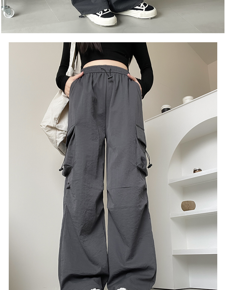 レディースワイドパンツ ゆったり楽ちんサイドポケットワイドパンツ